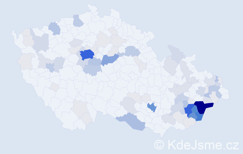 Příjmení: 'Zicha', počet výskytů 340 v celé ČR