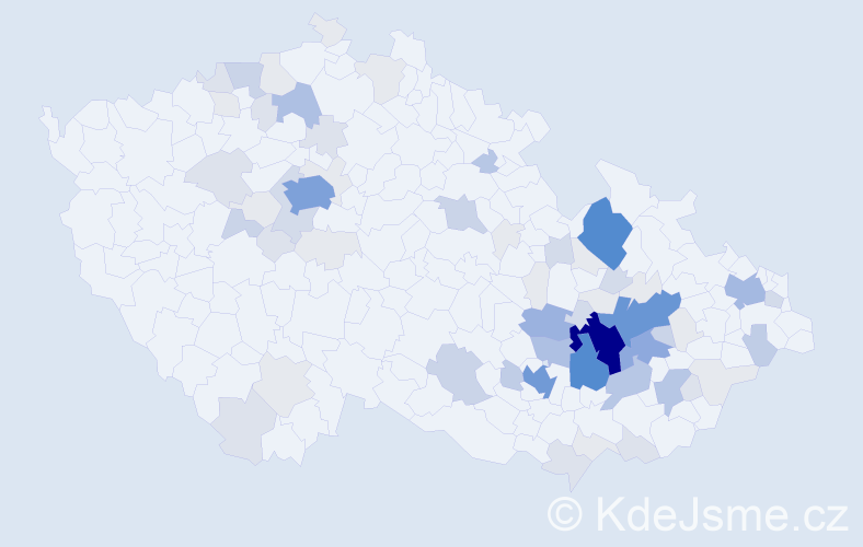 Příjmení: 'Grmelová', počet výskytů 288 v celé ČR