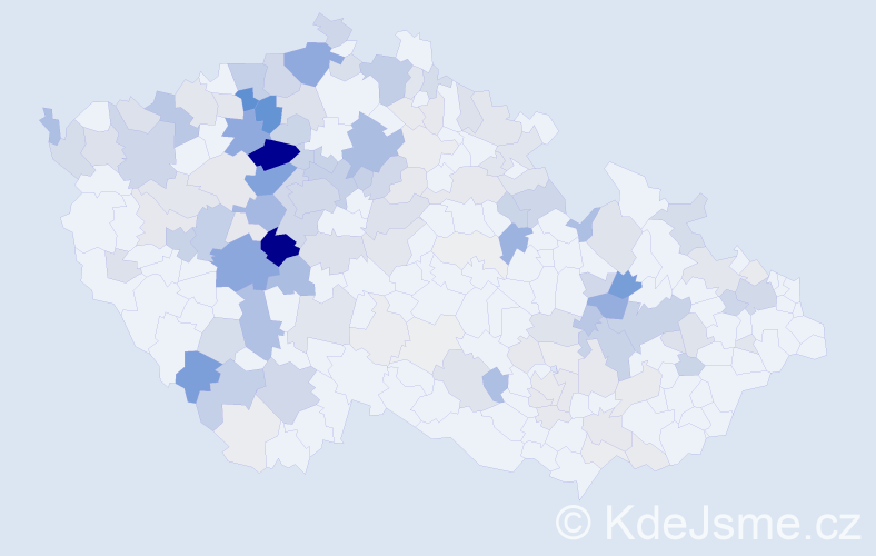 Příjmení: 'Dragounová', počet výskytů 707 v celé ČR
