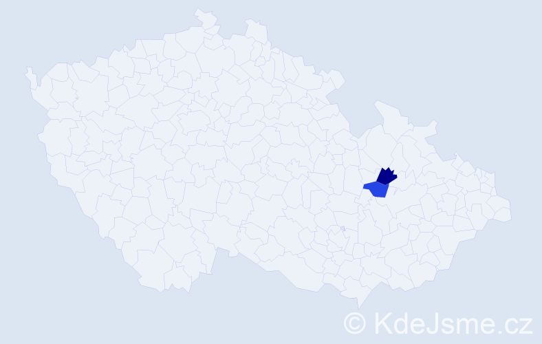 Příjmení: 'Biharyj', počet výskytů 5 v celé ČR