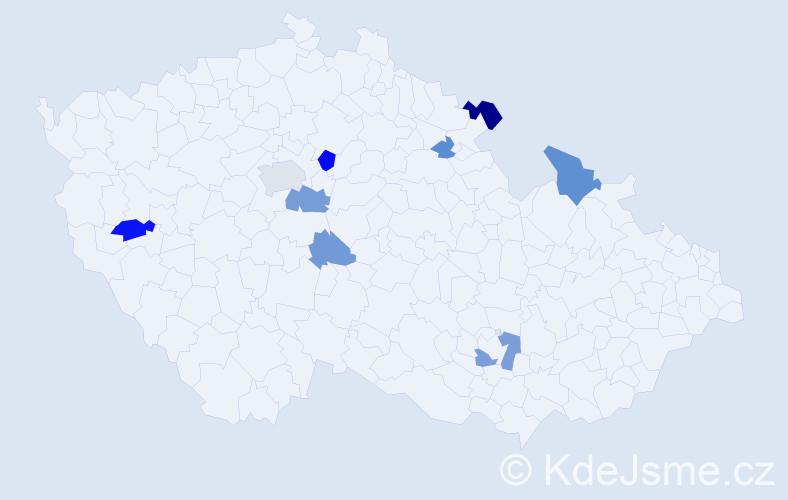Příjmení: 'Korityáková', počet výskytů 17 v celé ČR