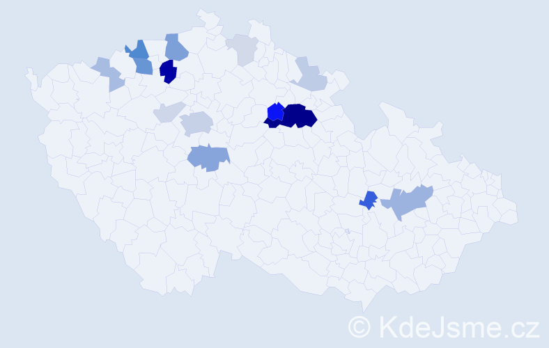 Příjmení: 'Kundrt', počet výskytů 52 v celé ČR