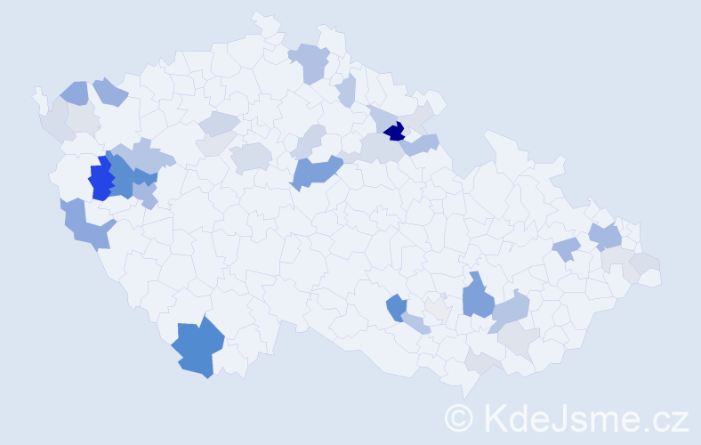 Příjmení: 'Adamovič', počet výskytů 104 v celé ČR