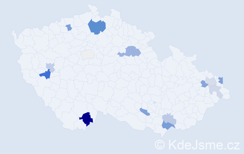 Příjmení: 'Hostačná', počet výskytů 29 v celé ČR