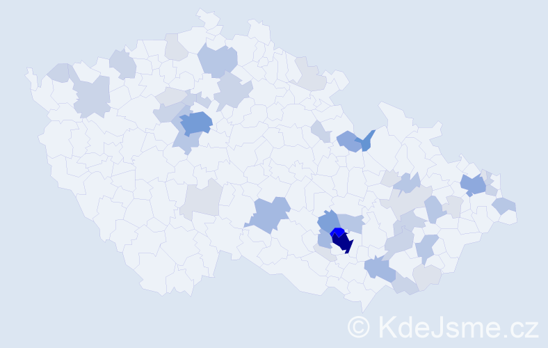 Příjmení: 'Pacek', počet výskytů 150 v celé ČR