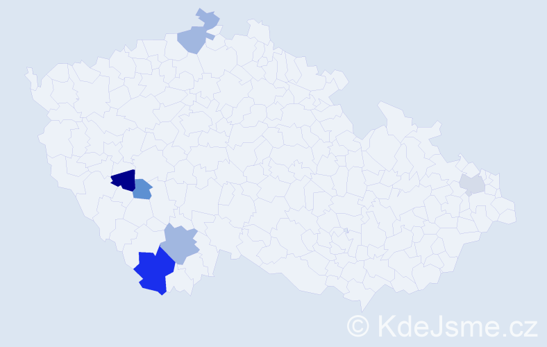 Příjmení: 'Filaus', počet výskytů 16 v celé ČR