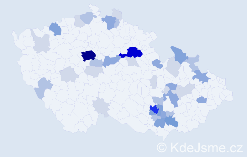 Příjmení: 'Machaňová', počet výskytů 113 v celé ČR