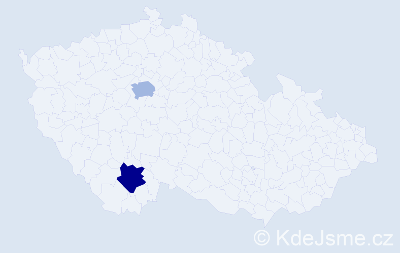 Příjmení: 'Sterneck', počet výskytů 2 v celé ČR