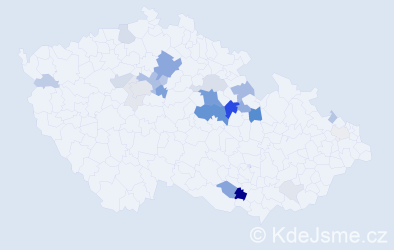 Příjmení: 'Solil', počet výskytů 77 v celé ČR