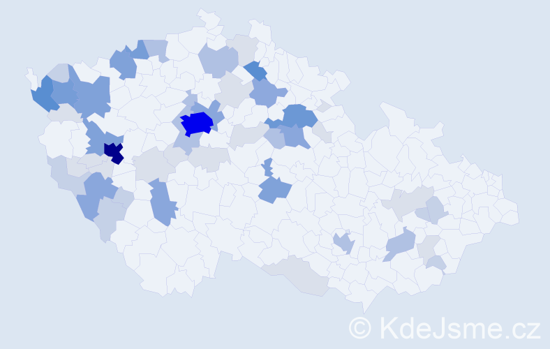 Příjmení: 'Dlesk', počet výskytů 182 v celé ČR