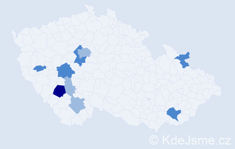 Příjmení: 'Marienková', počet výskytů 17 v celé ČR