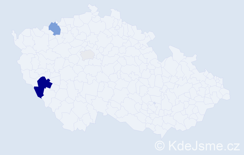 Příjmení: 'Kiklhorn', počet výskytů 8 v celé ČR