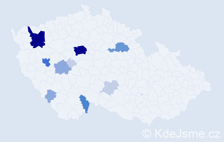 Příjmení: 'Ettler', počet výskytů 43 v celé ČR