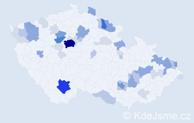 Příjmení: 'Valent', počet výskytů 146 v celé ČR