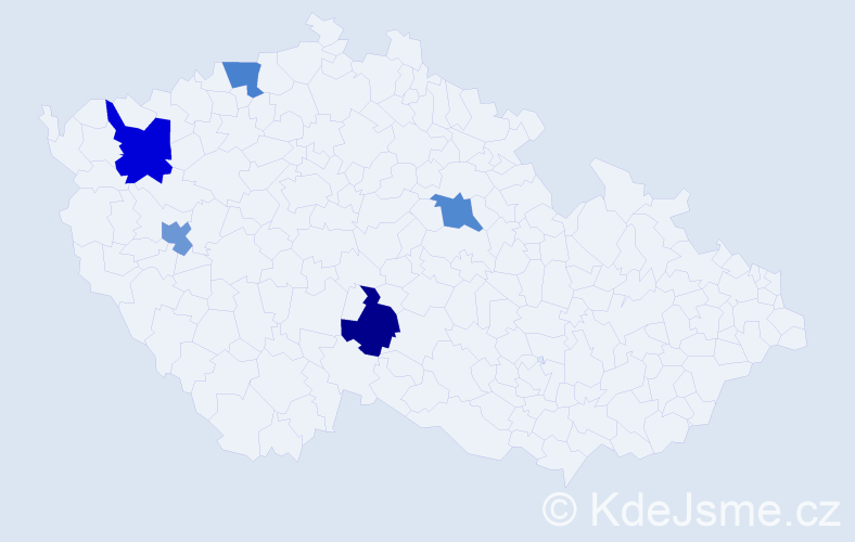 Příjmení: 'Vandák', počet výskytů 11 v celé ČR