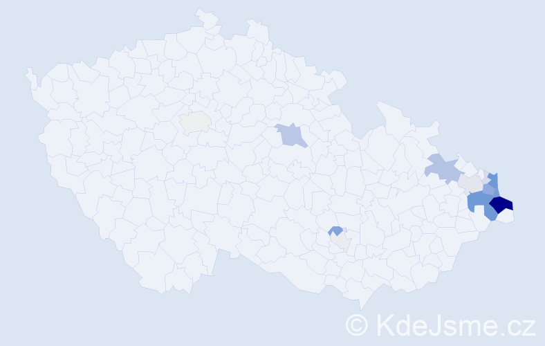 Příjmení: 'Kokotek', počet výskytů 66 v celé ČR