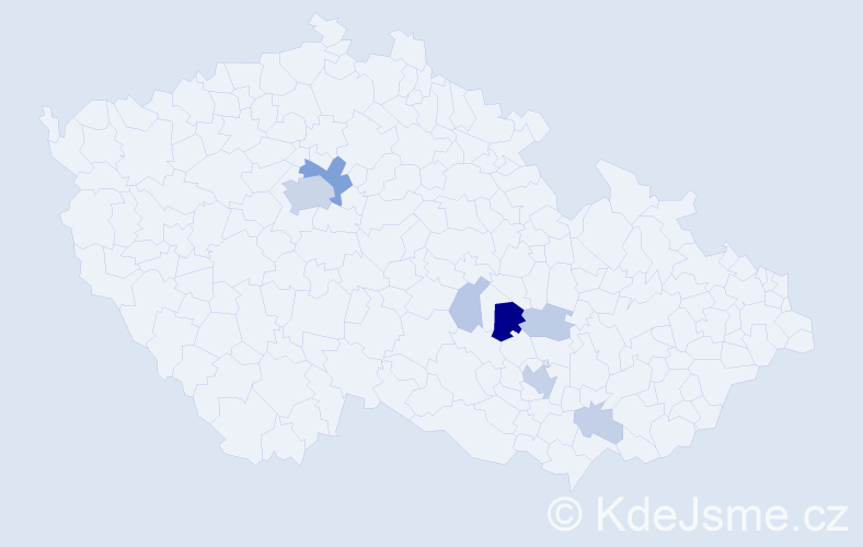 Příjmení: 'Srstková', počet výskytů 25 v celé ČR