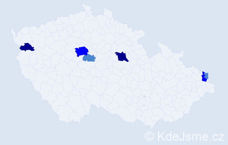 Příjmení: 'Kucbel', počet výskytů 14 v celé ČR