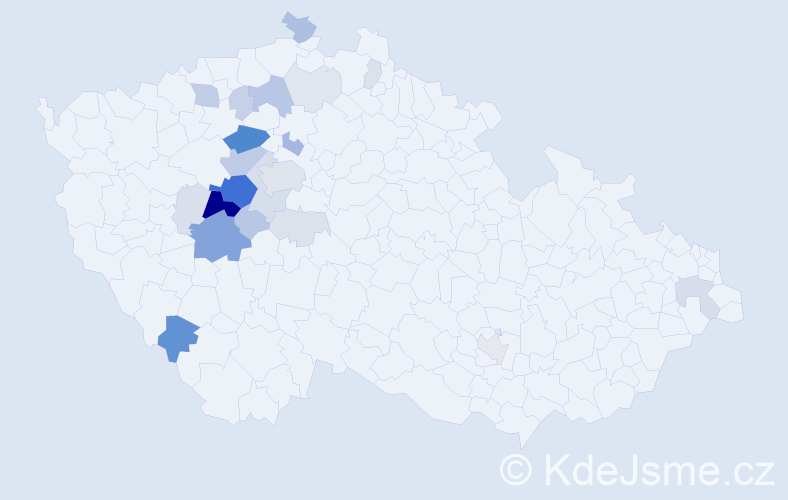 Příjmení: 'Pos', počet výskytů 80 v celé ČR