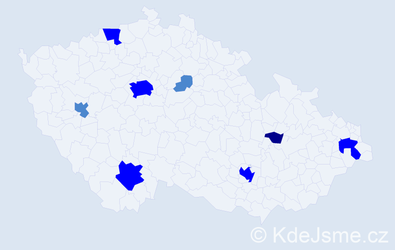Příjmení: 'Dean', počet výskytů 15 v celé ČR