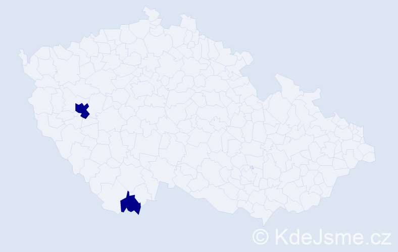 Příjmení: 'Rău', počet výskytů 2 v celé ČR