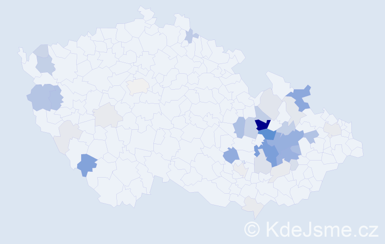 Příjmení: 'Zacpalová', počet výskytů 144 v celé ČR