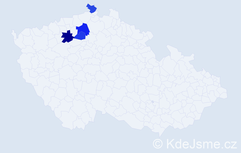 Příjmení: 'Kožarská', počet výskytů 6 v celé ČR