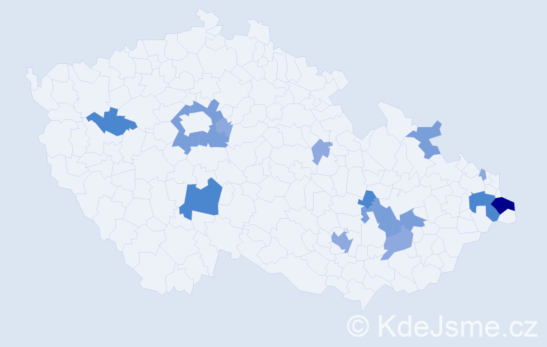 Příjmení: 'Čepec', počet výskytů 36 v celé ČR