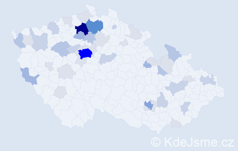 Příjmení: 'Kühnová', počet výskytů 128 v celé ČR