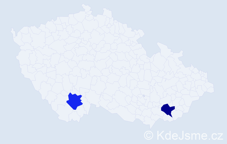 Příjmení: 'Rybarčáková', počet výskytů 4 v celé ČR