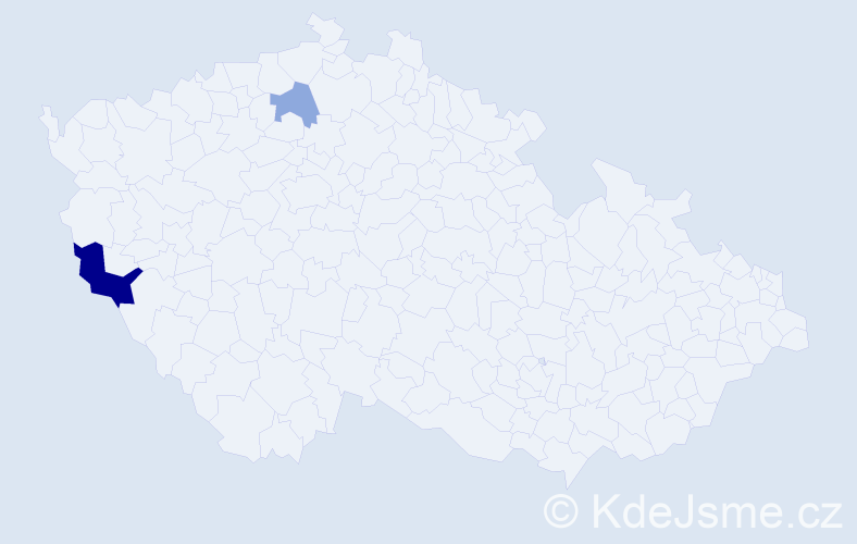 Příjmení: 'Gmitter', počet výskytů 6 v celé ČR