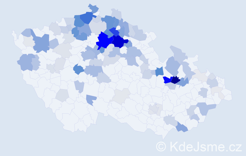 Příjmení: 'Klabanová', počet výskytů 363 v celé ČR