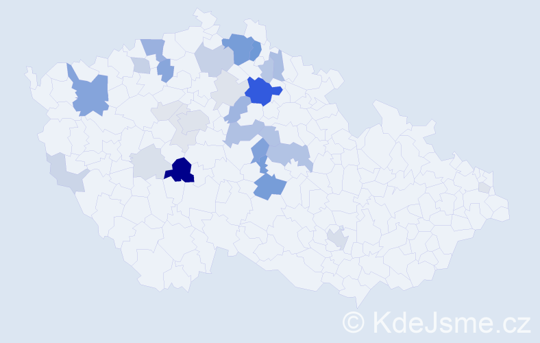 Příjmení: 'Voháňková', počet výskytů 85 v celé ČR
