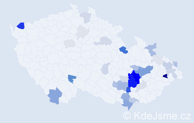 Příjmení: 'Drnovská', počet výskytů 124 v celé ČR