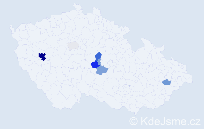 Příjmení: 'Mainer', počet výskytů 14 v celé ČR