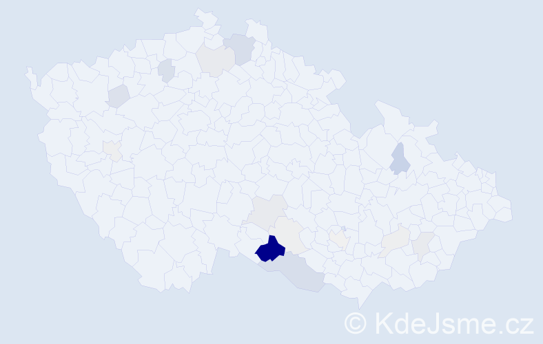 Příjmení: 'Nesibová', počet výskytů 65 v celé ČR