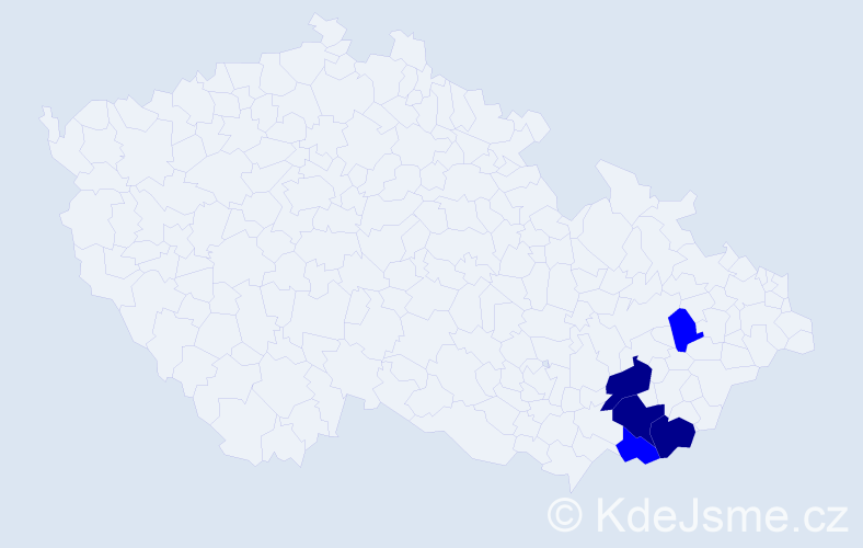 Příjmení: 'Gavalová', počet výskytů 8 v celé ČR