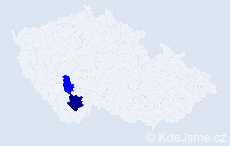 Příjmení: 'Peneitrová', počet výskytů 3 v celé ČR