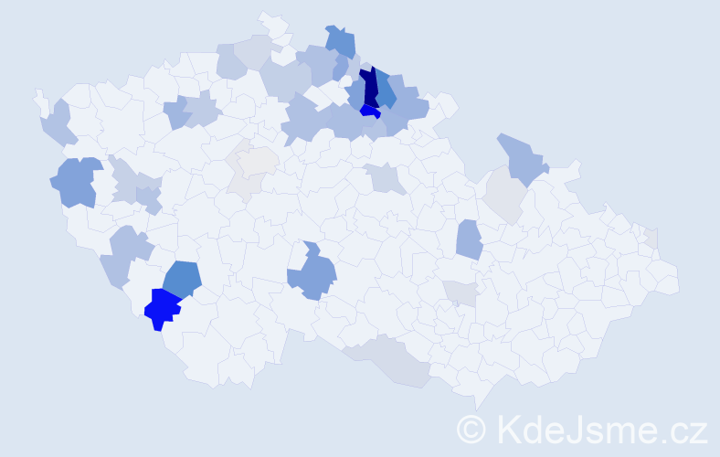 Příjmení: 'Lešák', počet výskytů 126 v celé ČR
