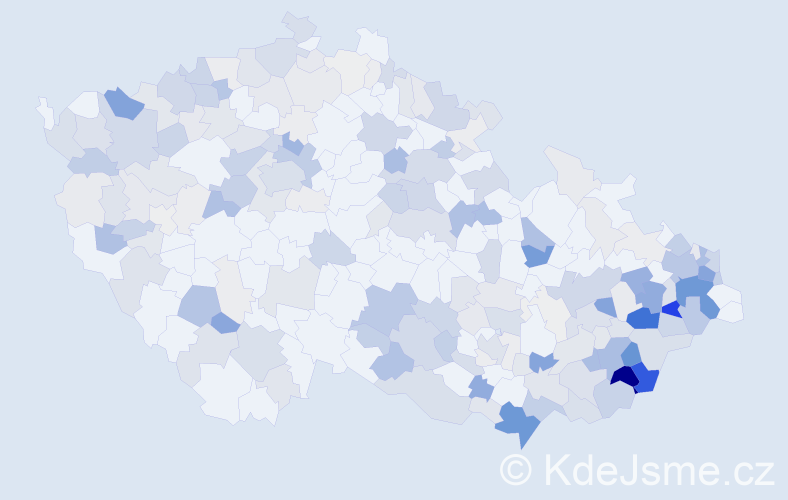 Příjmení: 'Bačová', počet výskytů 835 v celé ČR