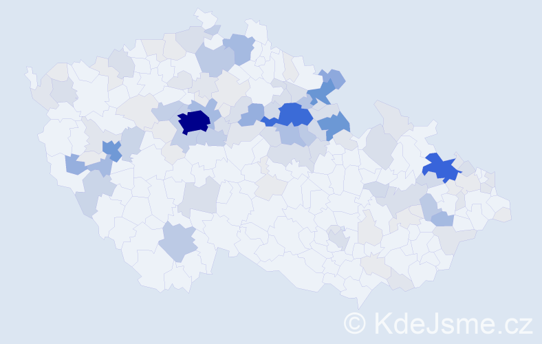 Příjmení: 'Bek', počet výskytů 484 v celé ČR