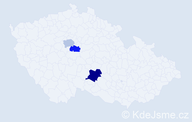 Příjmení: 'Meranová', počet výskytů 5 v celé ČR