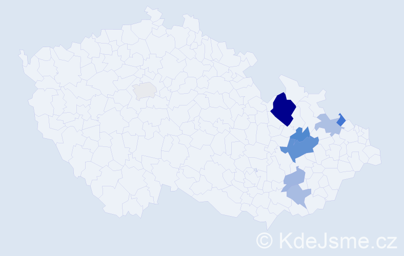 Příjmení: 'Runtáková', počet výskytů 16 v celé ČR