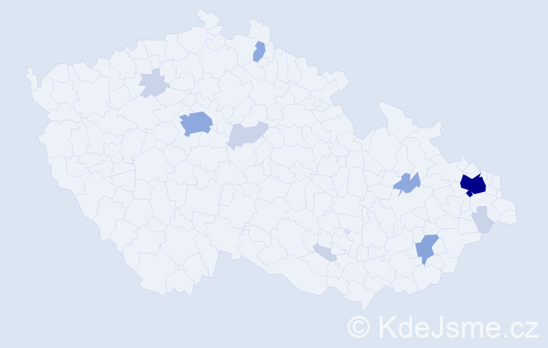 Příjmení: 'Michnáčová', počet výskytů 26 v celé ČR