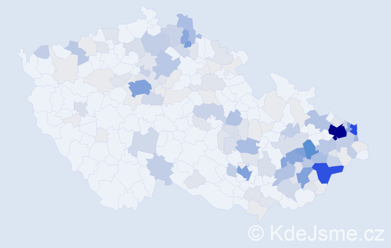 Příjmení: 'Pala', počet výskytů 565 v celé ČR