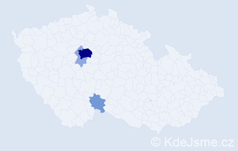 Příjmení: 'Hrdounová', počet výskytů 9 v celé ČR