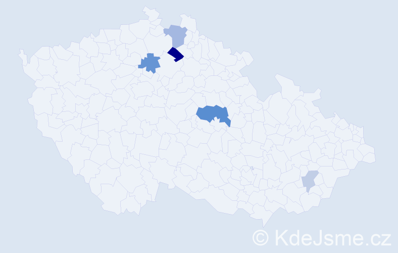 Příjmení: 'Kanderálová', počet výskytů 11 v celé ČR