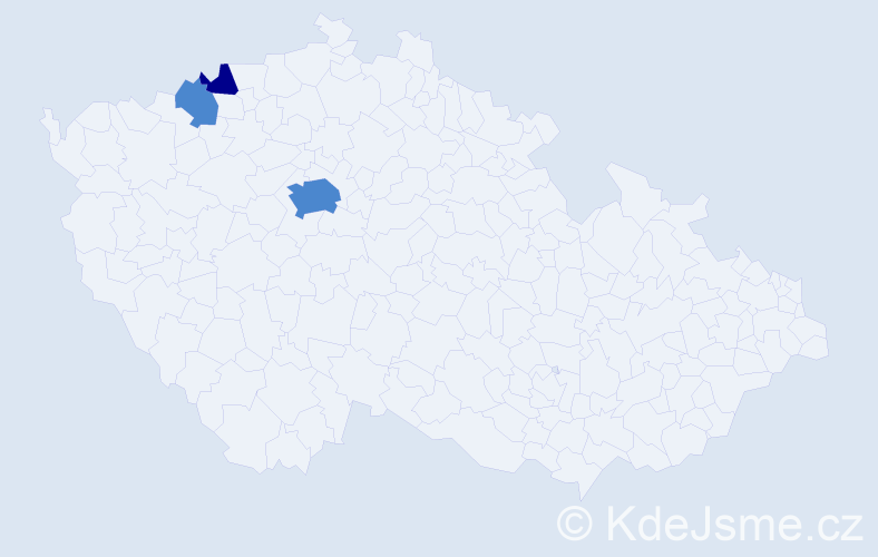 Příjmení: 'Banárová', počet výskytů 5 v celé ČR
