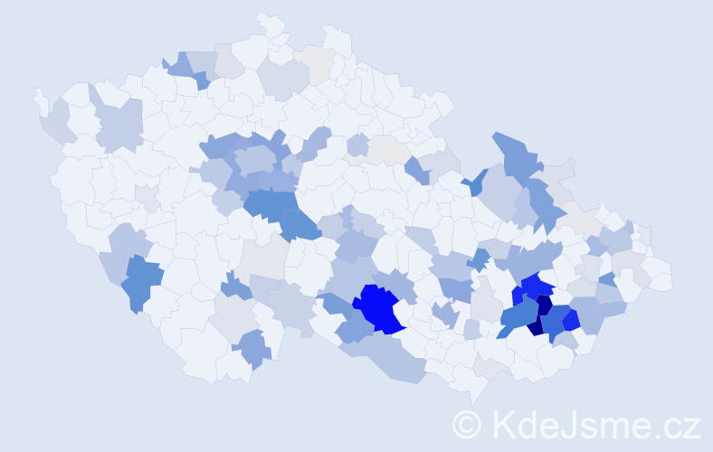 Příjmení: 'Bartíková', počet výskytů 397 v celé ČR