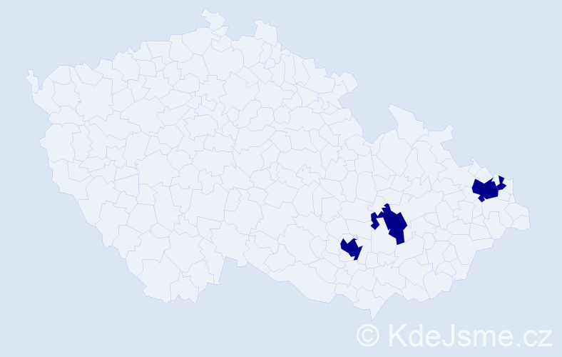 Příjmení: 'Mikulaško', počet výskytů 4 v celé ČR